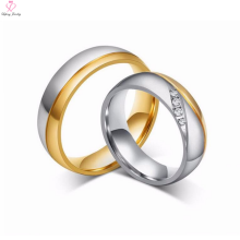 Custom New Finger Lovers Plated Gold Rings Jewelry, Crystal Engagement Lovers Gold Rings
